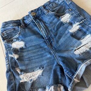 American Eagle Blue Denim Shorts next level stretch size 6